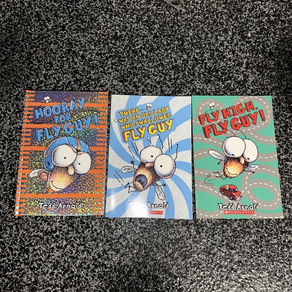 Fly Guy Tedd Arnold Set of 3 Hooray for Fly Guy , Old Lady, Fly High books